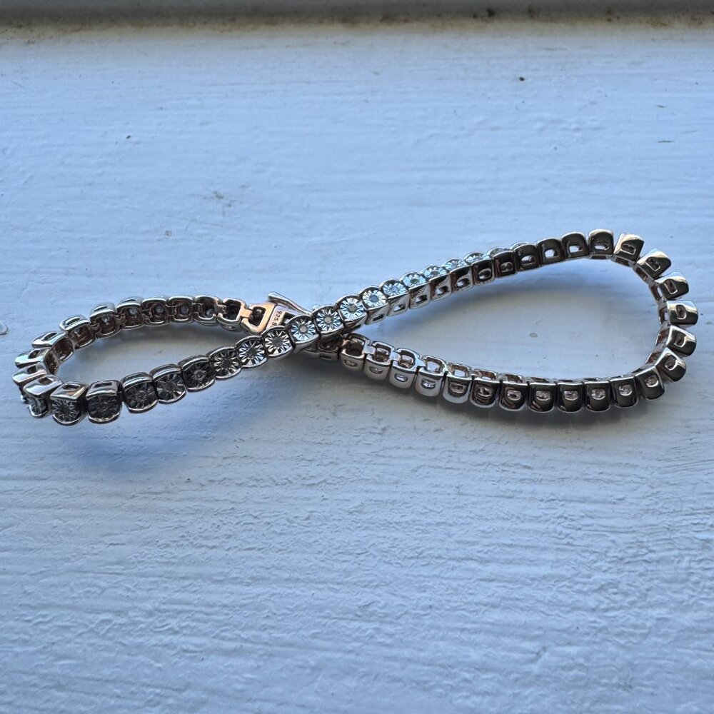925 diamond tennis bracelet